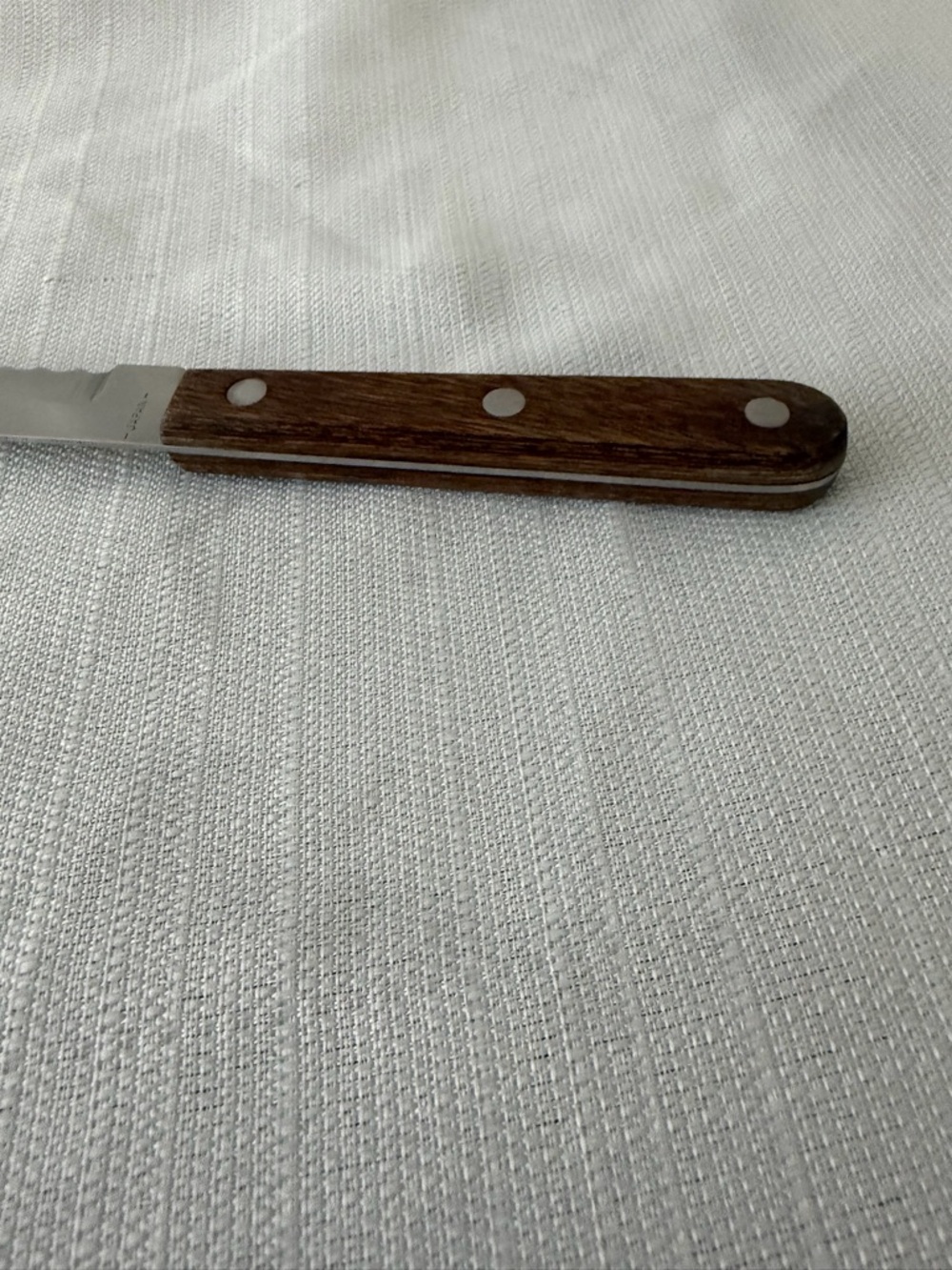 Vintage Stainless Serrated Knife Wood Handle 
R.S. Made in Japan Exc Cond
(F144) - Picture 7 of 10